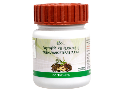 Patanjali Divya TRIBHUVANKIRTI RAS 80 Tablets for Fever, cough, and ...