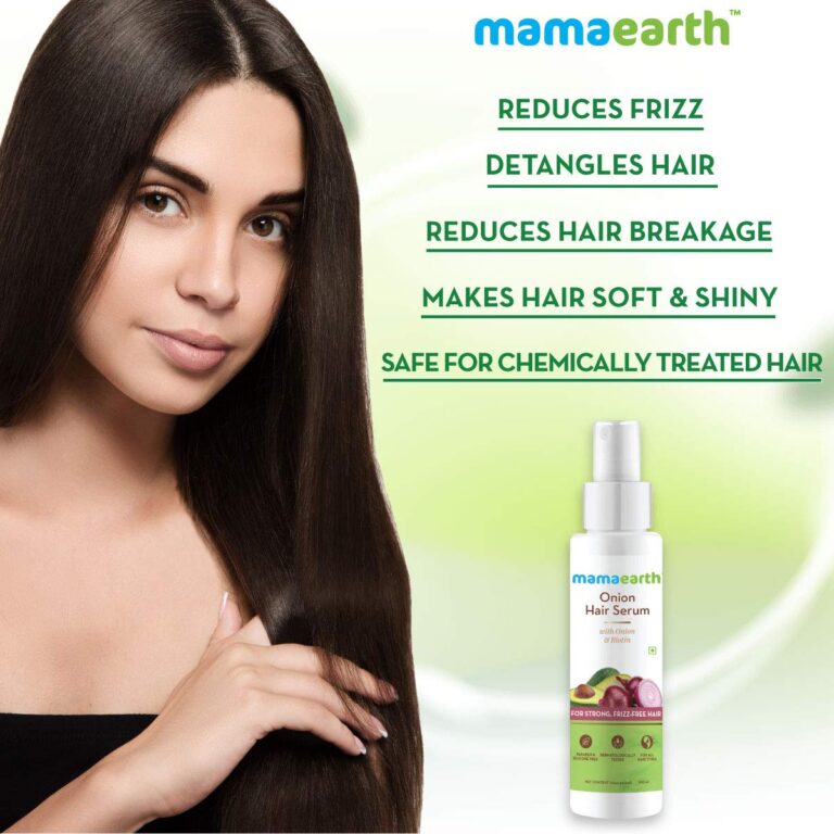 Mamaearth Onion Hair Serum For Silky & Smooth Hair, Tames Frizzy Hair ...