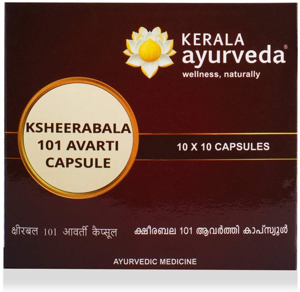 Kerala Ayurveda Ksheerabala 101 Avarti 100 Capsules for arthritis