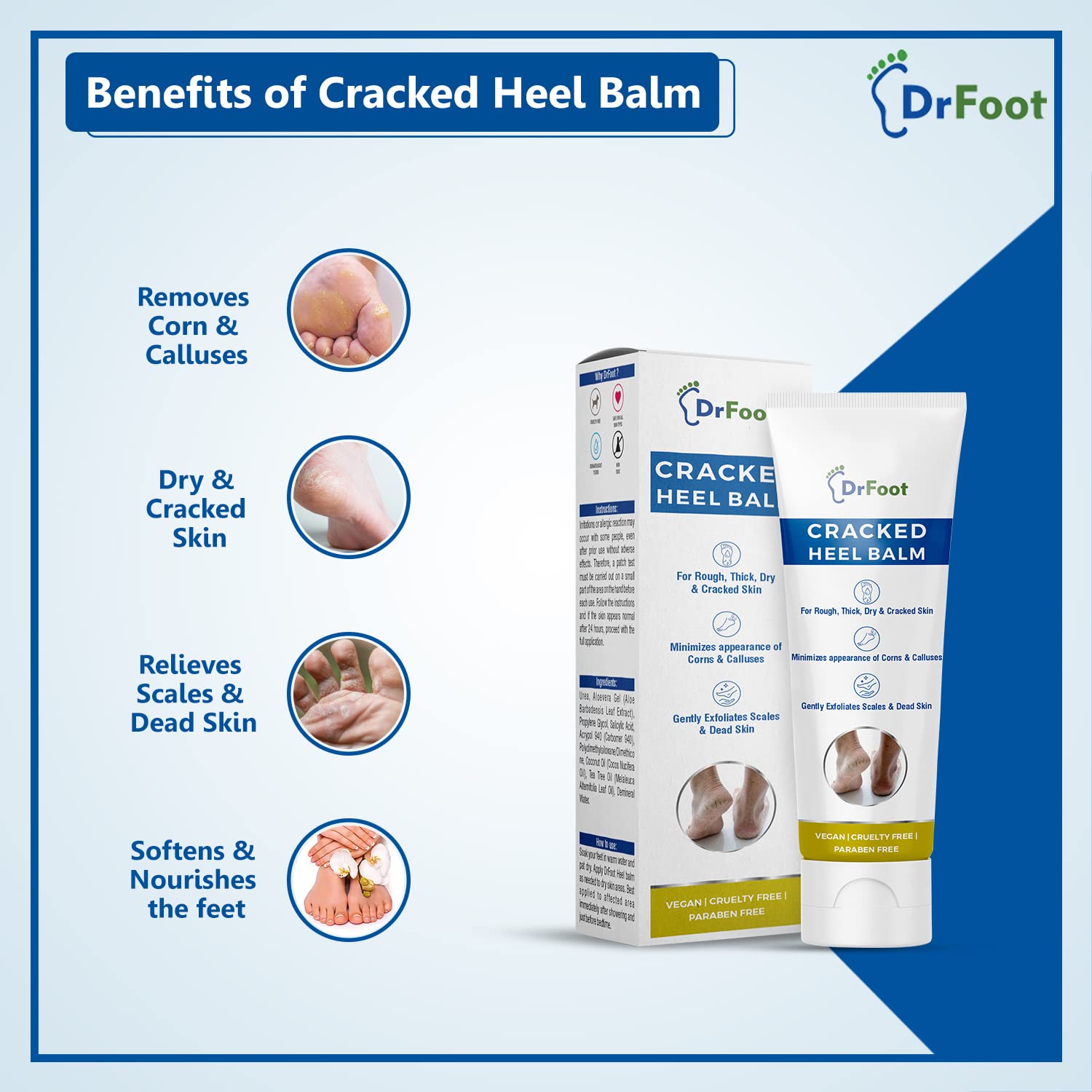 Dr Foot Callus Remover Gel Helps to remove Calluses and Corns also helps  for Dry, Cracked skin with the Goodness of Urea, Tea Tree Oil, Coconut Oil,  Aloe Vera Gel - 100ml 