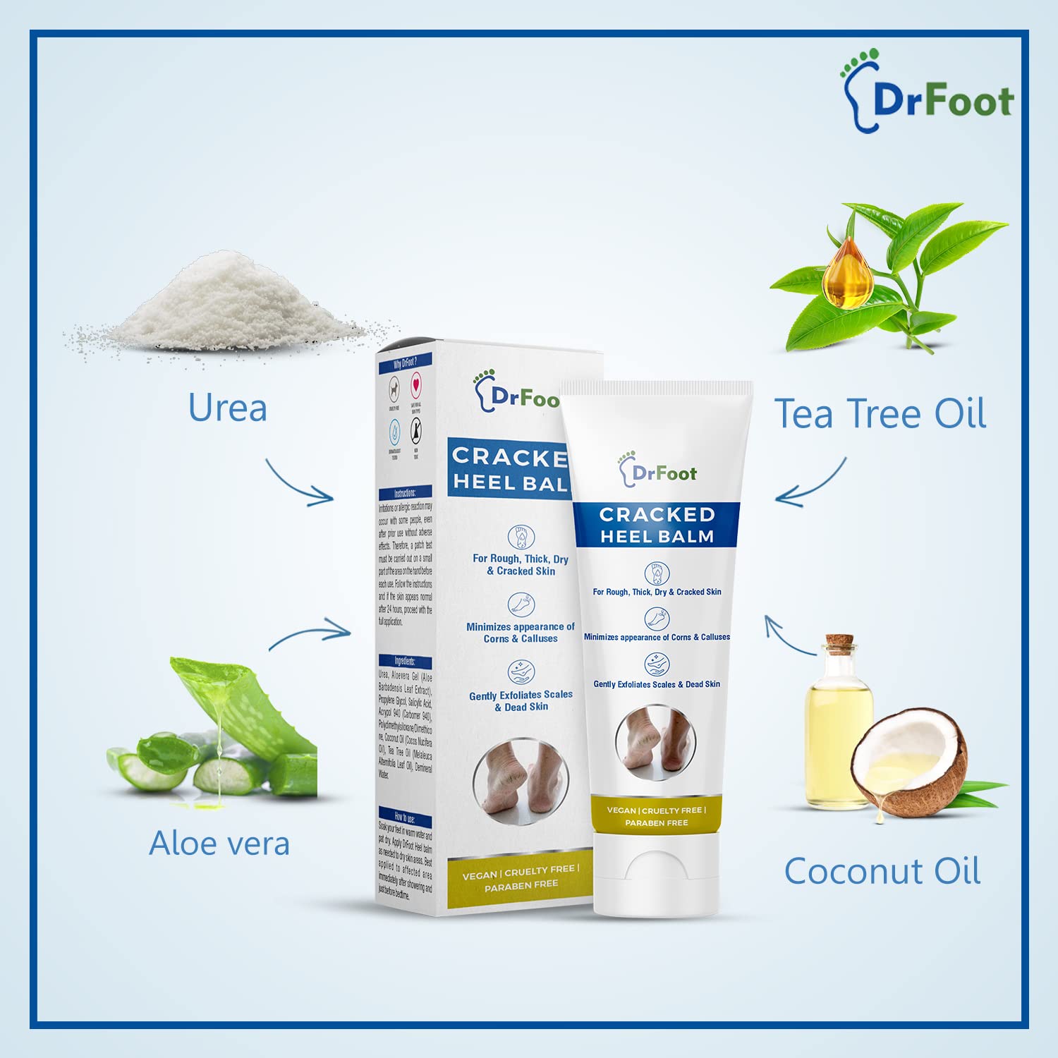 Dr Foot Callus Remover Gel Helps to remove Calluses and Corns also helps  for Dry, Cracked skin with the Goodness of Urea, Tea Tree Oil, Coconut Oil,  Aloe Vera Gel - 100ml 