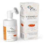 Fixderma 2% Vitamin C Face Wash, Foaming Face Cleanser with Brush, Face wash for Women & Men, Evens skin tone, Reduces fine lines & wrinkles, Exfoliates the skin - 100ml