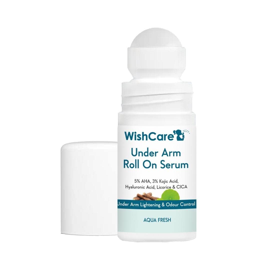 WishCare Underarm Roll On 1 WishCare Underarm Roll On Serum - 5% AHA & 3% Kojic Acid for Brightening & Odour Control - Roll On Deo for Women & Men- Long Lasting Aqua Fragrance - 50ml - Image 1