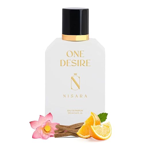 Nisara One Desire 1 Nisara One Desire Unisex Perfume for Men and Women - 100 ml | Unisex Long Lasting Eau De Parfum | Premium Perfume | Fresh Citrus Fragrance | With Bergamot, Orange, Ginger, Musk, Amber, Cedarwood & Patchouli Notes | EDP Scent for men and women - Image 1