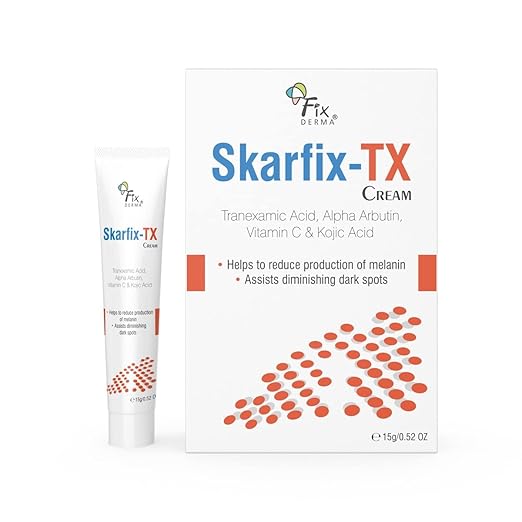 SKARFIX -TX Face Cream 1 Fixderma Tranexamic Acid + 2% Kojic Acid + 1% Arbutin SKARFIX -TX Face Cream | Pigmentation Removal Cream | Kojic Acid Cream | Uneven Skin Tone - 15 gm - Image 1