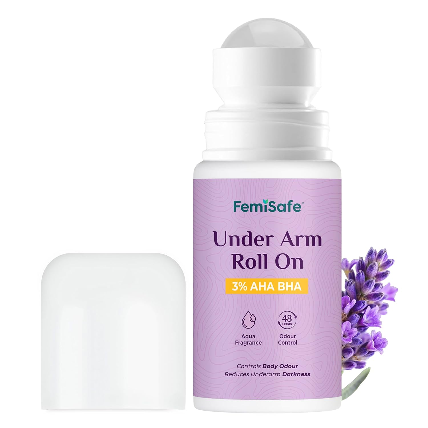 FemiSafe 3% AHA BHA Underarm Roll-On 50ml 1 FemiSafe 3% AHA BHA Underarm Roll-On|Controls Odour & Reduces Pigmentation | Alcohol-Free | Antiperspirant with 48H Protection | Unisex Roll-On (50ml) - Image 1