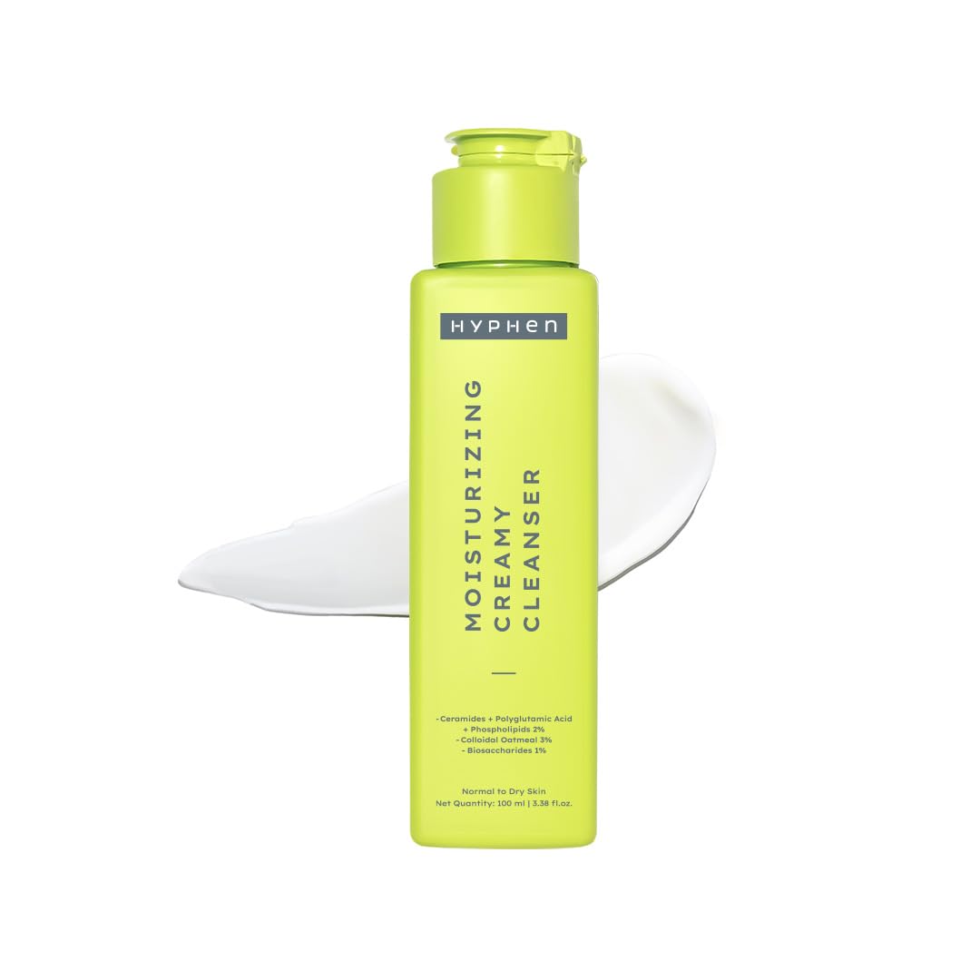 Hyphen Moisturizing Creamy Cleanser for Dry & Sensitive Skin 100ml 1 Hyphen Moisturizing Creamy Cleanser for Dry & Sensitive Skin | 2% Ceramides & Polyglutamic Acid | Barrier Repair, Hydration & Gentle Cleansing | Facewash for All Skin Types | For summer | Skin Care Products | Daily Cleanser For Men & Women - 100ml - Image 1