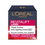 L'Oréal Paris Revitalift Laser X3, Anti-Ageing Day Cream SPF 15, Firming And Brightening, With Pro-Retinol, Hyaluronic Acid And Vitamin Cg, 50ml