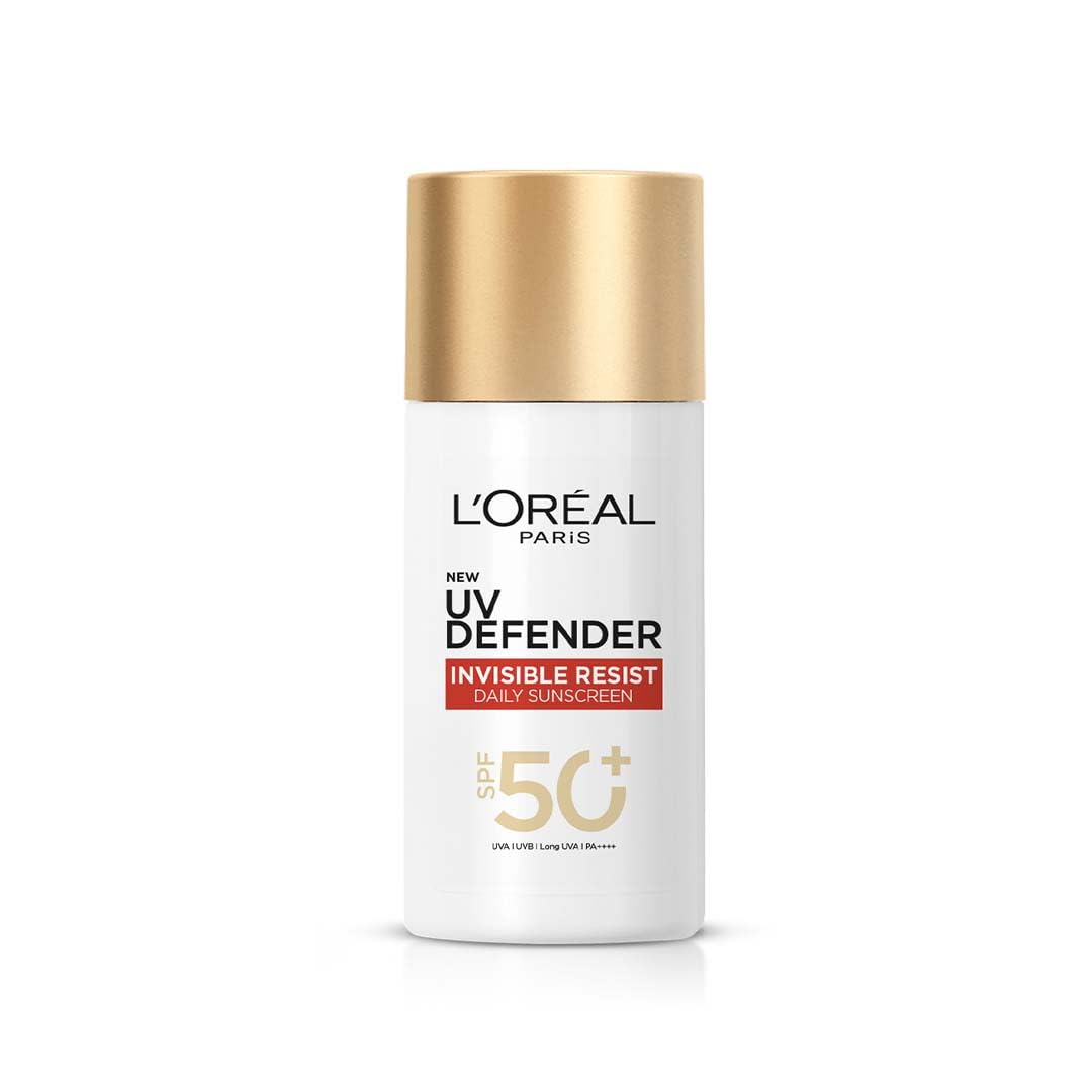 L'Oreal Paris Uv Defender Invisible Resist Daily Sunscreen 50ml 1 L'Oreal Paris Uv Defender Invisible Resist Daily Sunscreen Spf50+ Pa++++ 50Ml |All Skin Lightweight, Waterproof, Sweatproof & Protects From Pollution & Dust - Image 1