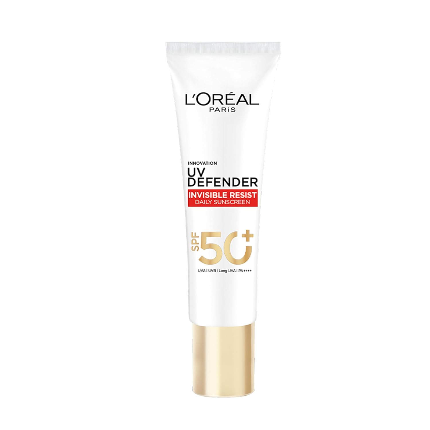 L'Oreal Paris Uv Defender Invisible Resist Daily Sunscreen Spf50+ Pa++++ 30Ml 1 L'Oreal Paris Uv Defender Invisible Resist Daily Sunscreen Spf50+ Pa++++ 30Ml |All Skin Lightweight, Waterproof, Sweatproof & Protects From Pollution & Dust - Image 1