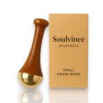 Soulvinee Kansa Wand Face, Body & Foot Massager Foot Massager With Wooden Handle For Detoxification And Deep Relaxation (BRONZE SIZE: 4.5 CM)