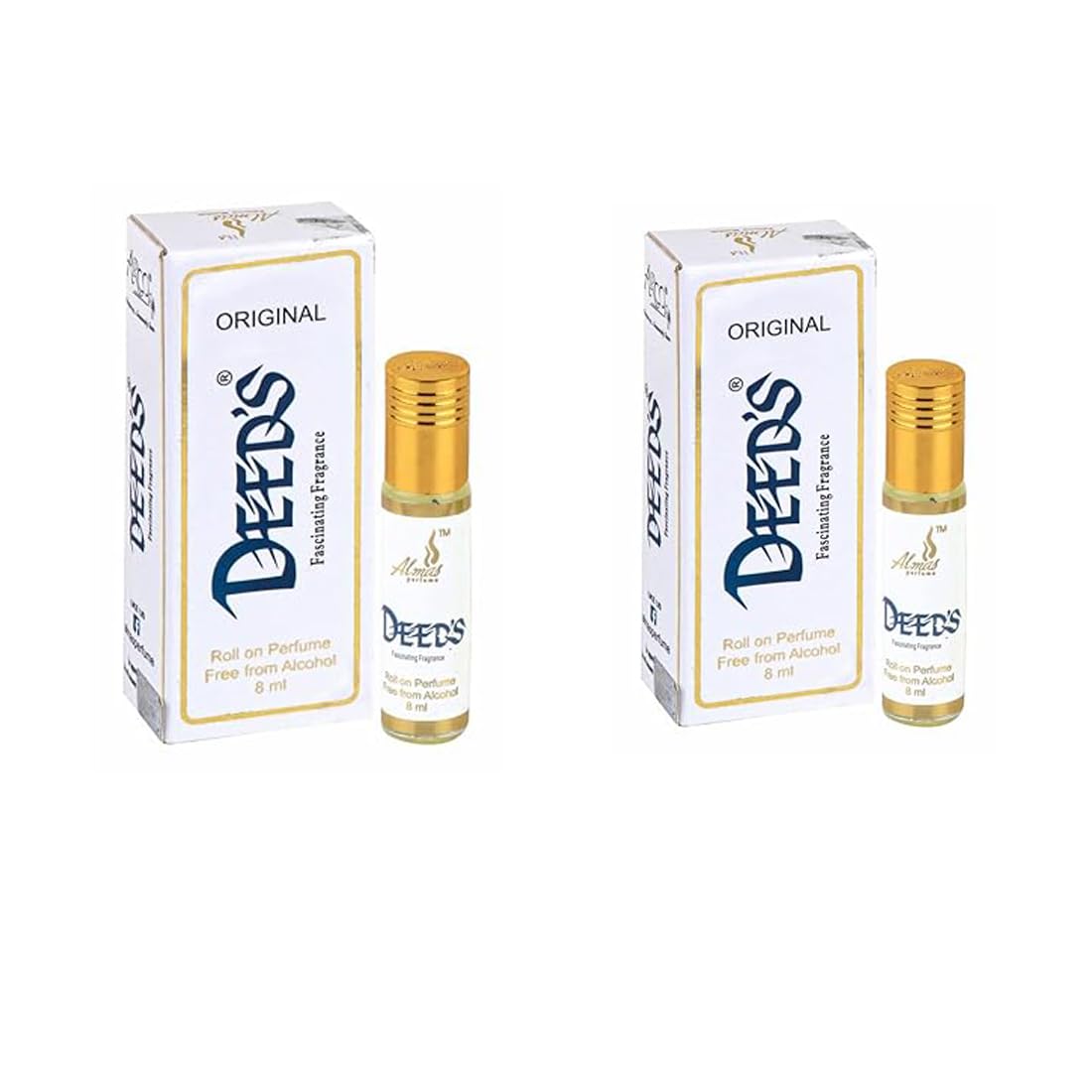 Almas Eco Series Deeds White For Men 1 Almas Eco Series Deeds White For Men, 8ml Non Alcoholic Liquid Attar With Delightful Floral Aroma (Floral) Pack of 2 - Image 1