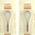 Perfora Copper Tongue Cleaner for Men and Women (Pack of 2) | For Fresh Breath & Bacteria Removal | Improved Taste Sense & Oral Hygiene | Easy to Use | 100% Pure Indian Copper Tongue Scraper
