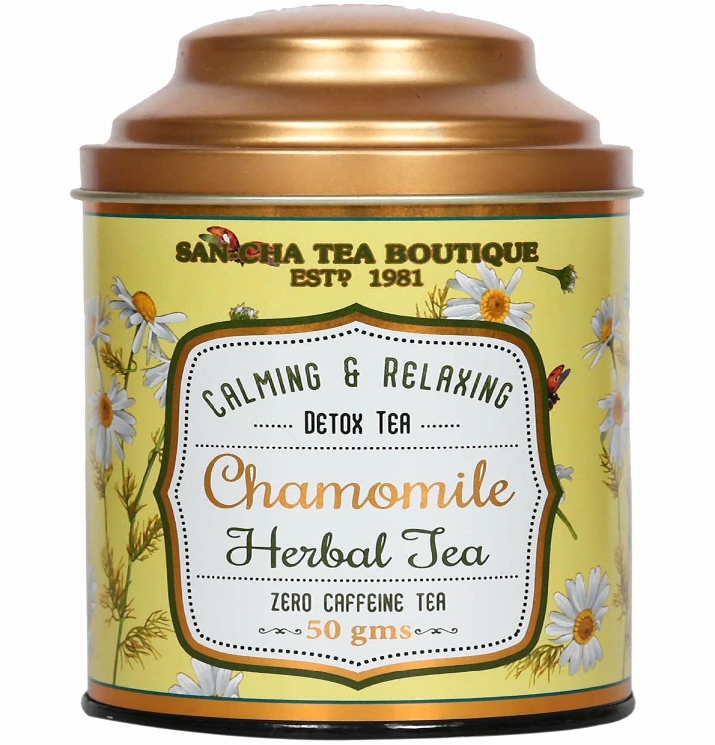Sancha Tea Boutique, Pure Chamomile Tea 1 Sancha Tea Boutique, Pure Chamomile Tea, 50g Loose Leaves, Caffeine Free Herbal Tisane, Bedtime for Good Sleep, Stress Relief & Relaxation - Image 1