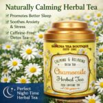 Sancha Tea Boutique, Pure Chamomile Tea, 50g Loose Leaves, Caffeine Free Herbal Tisane, Bedtime for Good Sleep, Stress Relief & Relaxation - Image 3