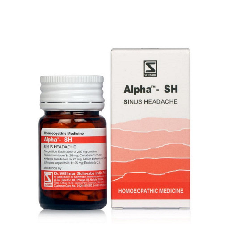 Alpha-SH-20.png Dr Willmar Schwabe India Homoeopathic Alpha SH (20gm) Tablets for Headache - Image 1