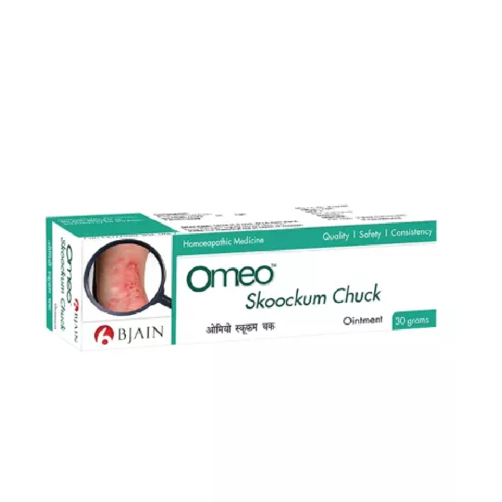 BJain-Omeo-Skoockum-Chuck-Ointment-30g.png BJain Omeo Skoockum Chuck Ointment (30g) For Skin Disorder, Itching - Image 1