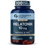 Carbamide Forte Melatonin 10 mg Pills | Sleep Supplement for Better Sleep | Melatonin Tablet for Restful Deep Sleep - 100 Veg Tablets