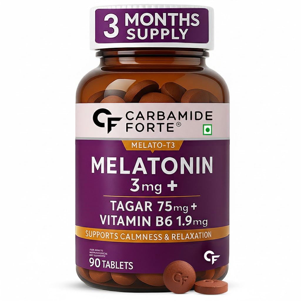 Carbamide Forte Melatonin 3mg with Tagara 75mg Sleeping Aid Pills – 90 Tablets 1 Carbamide Forte Melatonin 3mg with Tagara 75mg Sleeping Aid Pills – 90 Tablets - Image 1