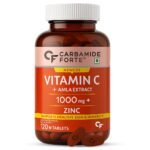 Carbamide Forte Natural Vitamin C Supplements Amla Extract With Zinc For Immunity & Skincare | Vitamin C Tablets - 120 Tablets