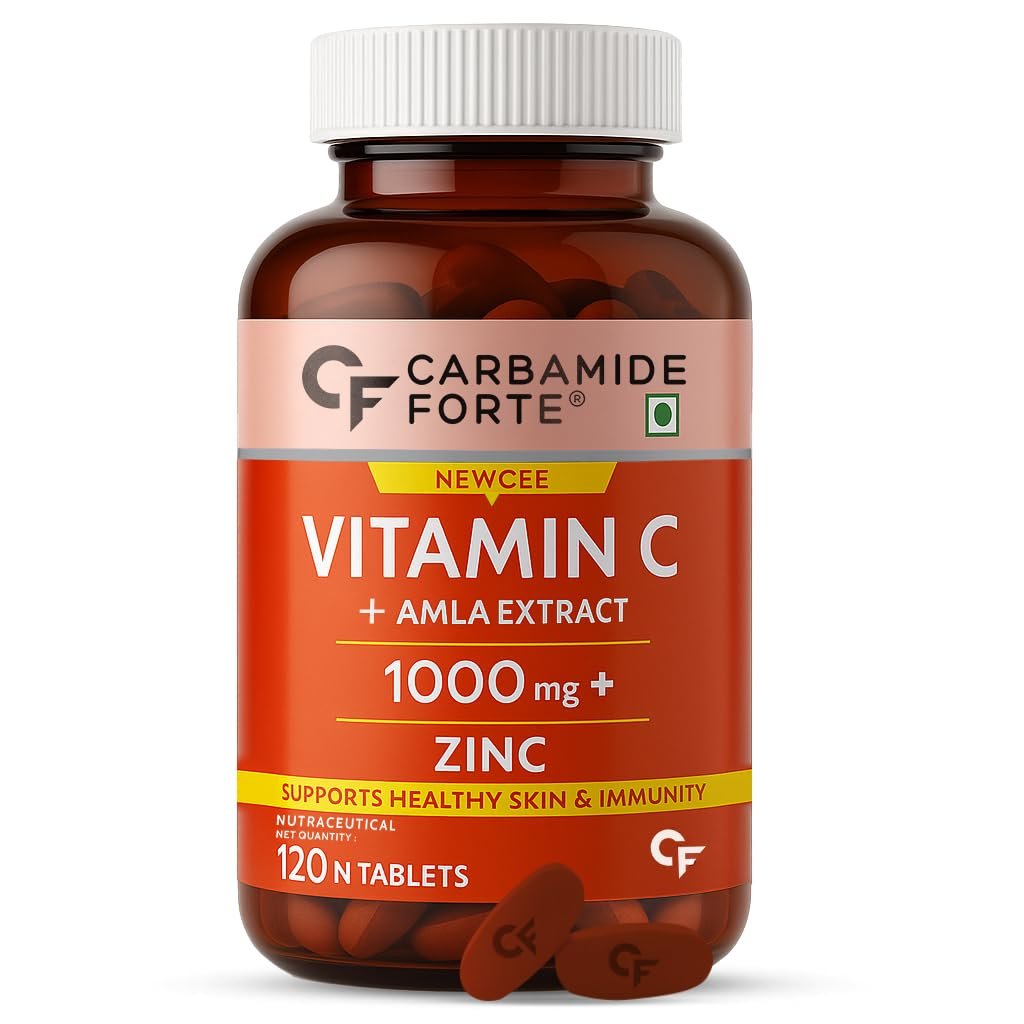 Carbamide Forte Natural Vitamin C Supplements 1 Carbamide Forte Natural Vitamin C Supplements Amla Extract With Zinc For Immunity & Skincare | Vitamin C Tablets - 120 Tablets - Image 1