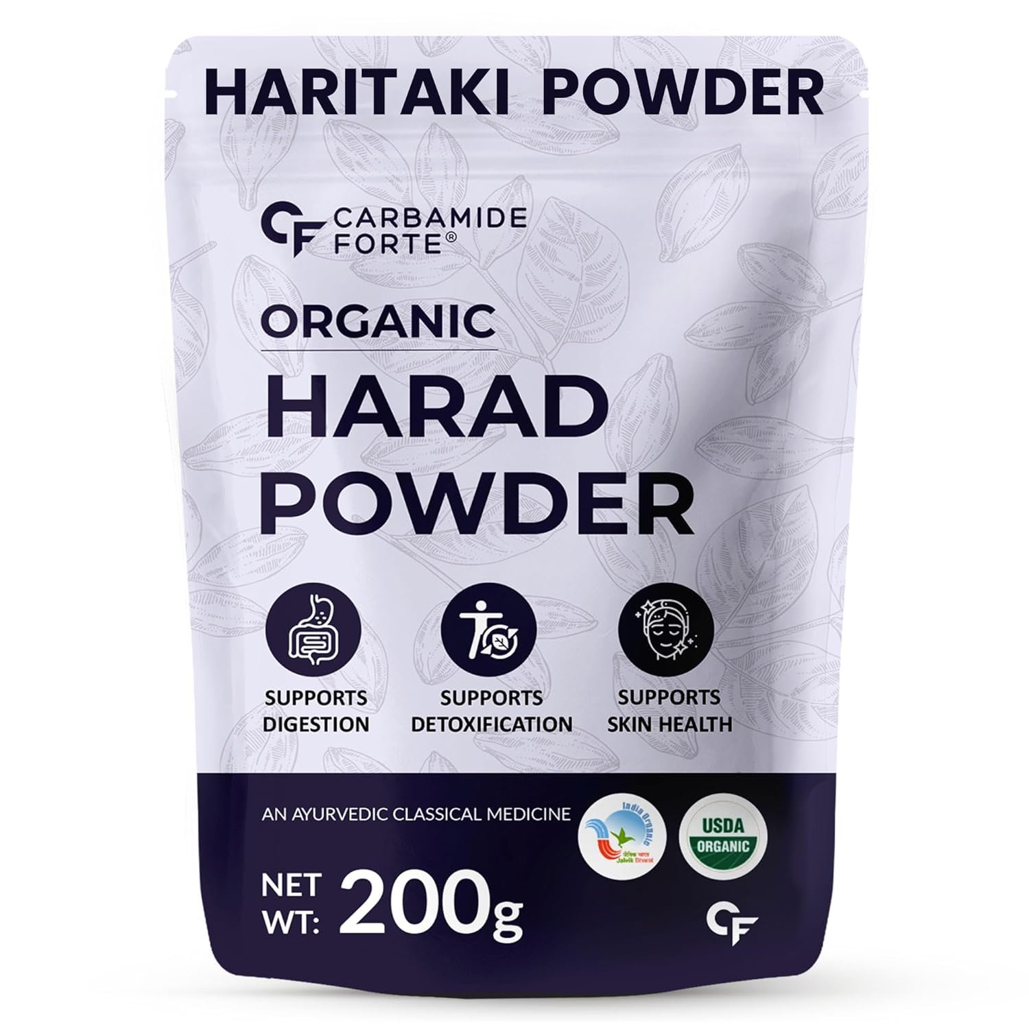 Carbamide Forte Organic Harad Powder 1 Carbamide Forte Organic Harad Powder | Haritaki Powder for Digestion, Cleansing & Wellness | kadukkai powder for digestion & Detox Support – 200g - Image 1
