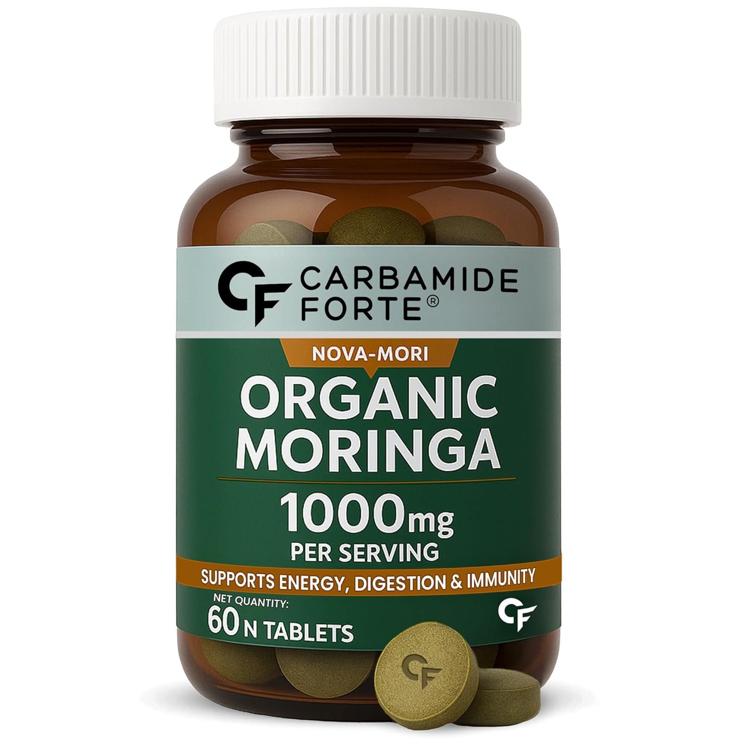 Carbamide Forte Organic Moringa Tablet 1 Carbamide Forte Organic Moringa Tablet with 1000mg Leaves Extract | Moringa Powder Tablets for Immunity, Digestion & Energy | Tablets 60 - Image 1