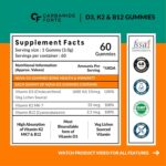 Carbamide Forte Vitamin D3 K2 B12 Gummies | Vitamin B12 Supplements & Vitamin D Supplement | Vitamin K2 Supplements | Plant Based Veg Lichen Source D3 Supplement for Bone Health | Mango Flavor - 60 Gummies - Image 2