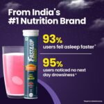 Fast&Up Melatonin with 5 mg Melatonin + 100 mg L-Theanine (20 Effervescent tablets) | Helps fall asleep faster & Wake up refreshed | Fast Acting, 100% Natural, Non-Addictive - Strawberry flavour - Image 3