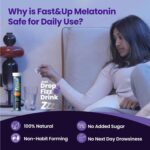 Fast&Up Melatonin with 5 mg Melatonin + 100 mg L-Theanine (20 Effervescent tablets) | Helps fall asleep faster & Wake up refreshed | Fast Acting, 100% Natural, Non-Addictive - Strawberry flavour - Image 4