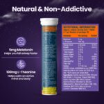 Fast&Up Melatonin with 5 mg Melatonin + 100 mg L-Theanine (20 Effervescent tablets) | Helps fall asleep faster & Wake up refreshed | Fast Acting, 100% Natural, Non-Addictive - Strawberry flavour - Image 6