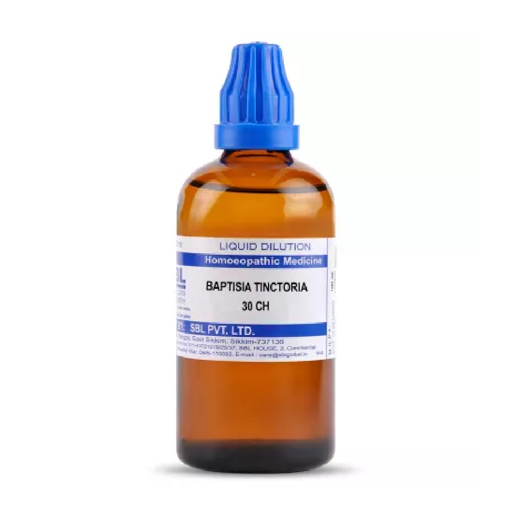 SBL-Baptisia-Tinctoria-30-CH-100ml.png SBL Homeopathy Baptisia Tinctoria Dilution (30 ML / 100 ML) For Nausea, Indigestion - Image 1