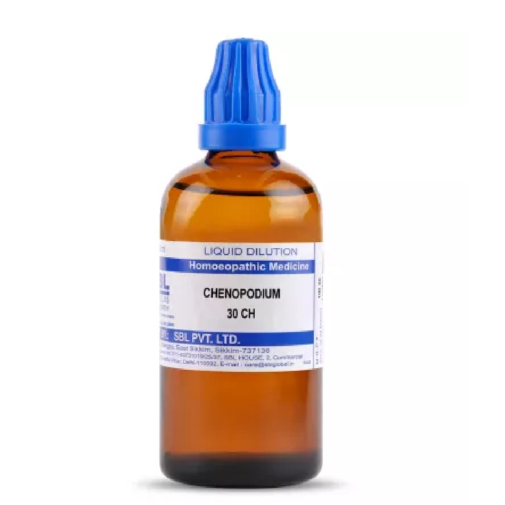 SBL-Chenopodium-Anthelminticum-30-CH-100ml.png SBL Homeopathic Chenopodium Anthelminticum Dilution (30 ML / 100 ML) For Vertigo - Image 1