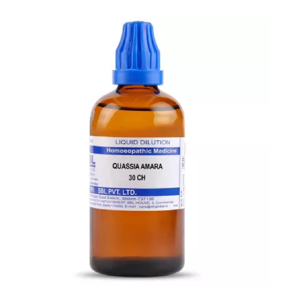 SBL-Quassia-Amara-30-CH-100ml.png SBL Homeopathic Quassia Amara Dilution (30 ML / 100 ML) For Indigestion, Acidity - Image 1