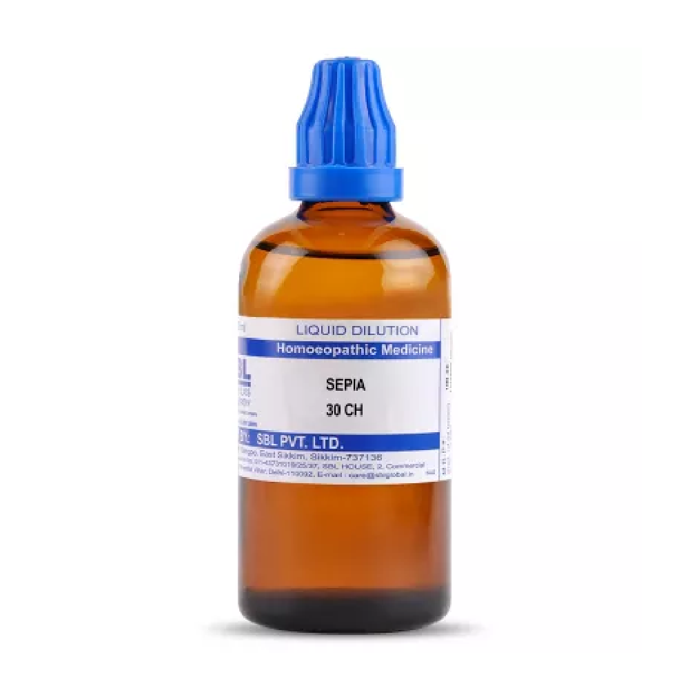 SBL-Sepia-30-CH-100ml.png SBL Homeopathic Sepia Dilution (30 ML / 100 ML) For Headache - Image 1