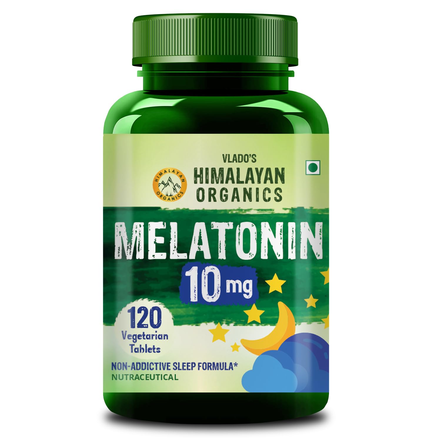 Vlado's Himalayan Organics Melatonin 10mg Sleep Tablets 1 Vlado's Himalayan Organics Melatonin 10mg Sleep Tablets – Sleeping Pills - Melatonin for Deep Sleep, Restful Nights, and Effective Sleep DoseI Non-Habit Forming | for Women & Men – 120 Tablets - Image 1