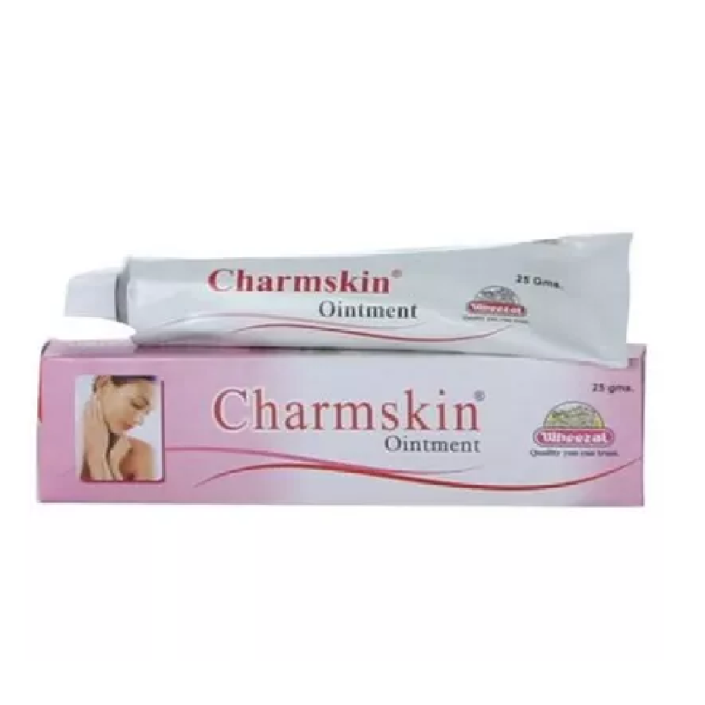 Wheezal-Charmskin-Ointment-25gm.png Wheezal Charmskin Ointment (25gm) For Pimples, Itching - Image 1