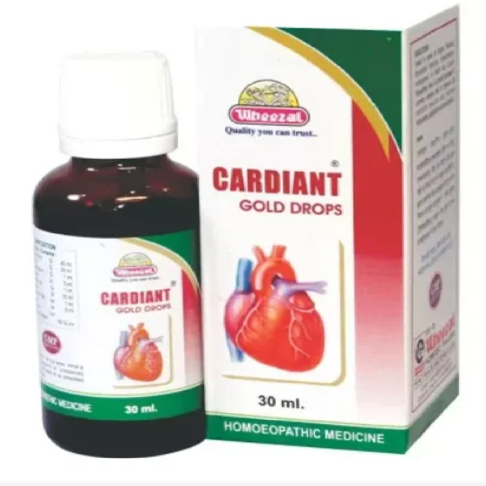 Wheezal Homeopathic Cardiant Gold Drop (30ml) for Chest Pain Wheezal Homeopathic Cardiant Gold Drop (30ml) for Chest Pain & Angina High pressure of blood - Image 1