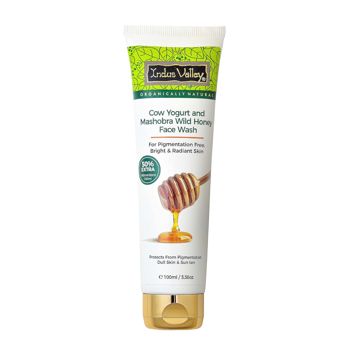 INDUS VALLEY Cow Yogurt Mashobra Honey & Papaya Cleansing Face Wash 1 INDUS VALLEY Cow Yogurt Mashobra Honey & Papaya Cleansing Face Wash for Bright & Glowing Skin Reduces Spots Blemishes & Pigmentation Low Foam Men & Women 100gm - Image 1